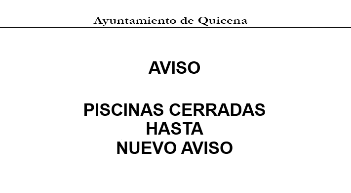Imagen Piscinas cerradas hasta nuevo aviso